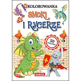 Kolorowanka Smoki i rycerze z naklejkami