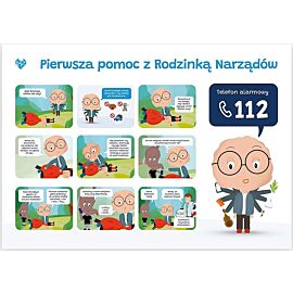 Plakat edukacyjny dla dziecka pierwsza pomoc format a2