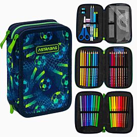 Piórnik Jumbo 3-komorowy z wyposażeniem Astrabag Football