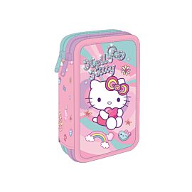 Piórnik podwójny z wyposażeniem Hello Kitty Jumper 2 Pink 1