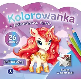 Kolorowanka z tatuażami FLUO Jednorożce