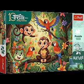 Puzzle 100 Inspired By Nature Małpki i przyjaciele Rodzina Treflików 16570