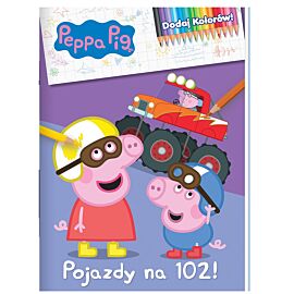 Peppa Pig. Dodaj kolorów . Pojazdy na 102!