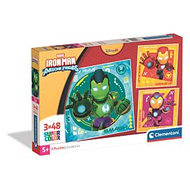 Puzzle 3x48 Super kolor Iron Man and His Awesome Friends 25004