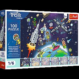 Puzzle 100 Rodzina Treflików Treflinka w kosmosie  16541