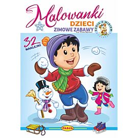 Dzieci - zimowe zabawy. Malowanki