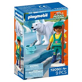 Playmobil Zoo Niedźwiedź polarny i opiekun 72090