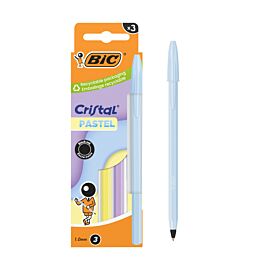 Długopis czarny BIC Cristal Pastel BPY  3szt.mix kolorów