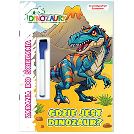 Lubię Dinozaury. Zadania do ścierania. Gdzie jest dinozaur?