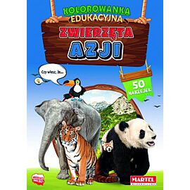 Zwierzęta azji. Kolorowanka z naklejkami