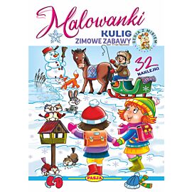 Kulig, zimowe zabawy. Malowanki