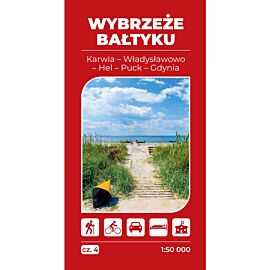 Mapa turystyczna Wybrzeże Bałtyku 4 Karwia Władysławowo Hel Gdynia  1:50 000