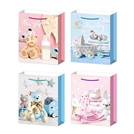 Torebki prezentowe WK 22474 L mix wzorów 12 sztuk