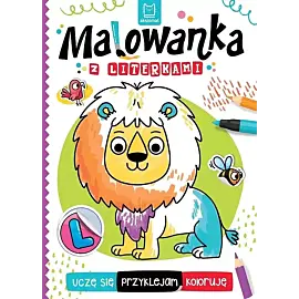 Uczę się, przyklejam, koloruję. Malowanka z literkami