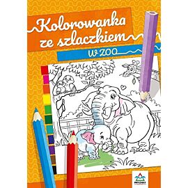 Kolorowanka ze szlaczkiem. W zoo