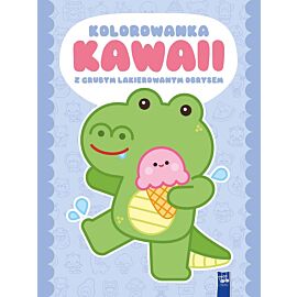 Kolorowanka Kawaii z grubym lakierowanym obrysem. Krokodyl