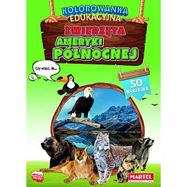 Zwierzęta ameryki północnej. Kolorowanka z naklejkami