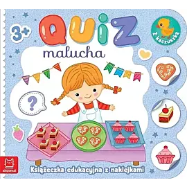 Quiz malucha. Książeczka edukacyjna z naklejkami z kaczuszką 3+
