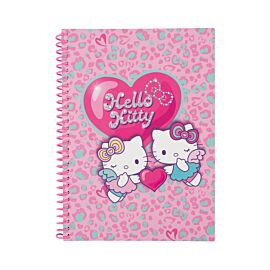 Kołobrulion B5 100k.kratka plastikowa spirala Hello Kitty pink wzór 1
