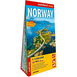 Norwegia laminowana mapa samochodowo-turystyczna 1:1 000 000