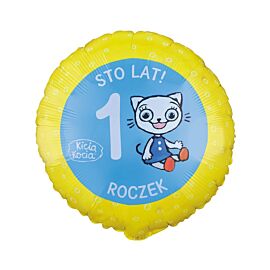 Balon foliowy Kicia Kocia 1 Roczek 46cm