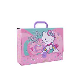 Teczka przestrzenna tekturowa z gumką A4 Hello Kitty pink wzór 1