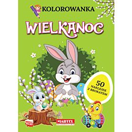 Wielkanoc. Kolorowanka z brokatowymi naklejkami