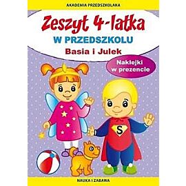 Zeszyt 4-latka w przedszkolu basia i julek z naklejkami akademia przedszkolaka