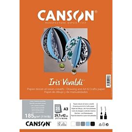 Blok kolorowy Canson Iris A3 185g 25A - Powietrze (kolory: 1,20,35,36,38)