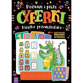 Poznaję i piszę cyferki. Książka przedszkolaka. Karty do gry memory w środku