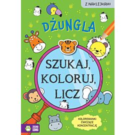 Szukaj, koloruj i licz. Dżungla