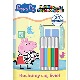 Peppa Pig. Numerkowe Kolorowanki. Kochamy cię, Evie!