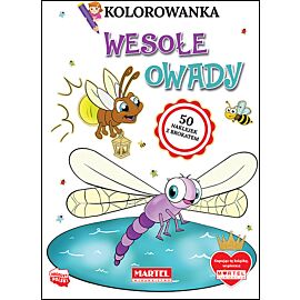 Wesołe owady. Kolorowanka z naklejkami