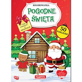 Pogodne święta. Kolorowanka z naklejkami