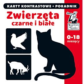 Kapitan Nauka. Karty kontrastowe i poradnik. Zwierzęta czarne i białe