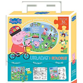 Peppa Pig. Układaj i koloruj.