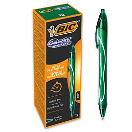 Paczka Długopis żelowy zielony BIC Intensity Quick Dry 12szt.