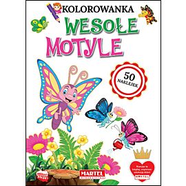 Wesołe motyle. Kolorowanki z naklejkami