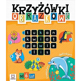 Krzyżówki obrazkowe z wesołym delfinkiem. Od 6 lat