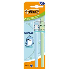 Długopis niebieski BIC Cristal Pastel Figurine Blue 2szt.mix kolorów