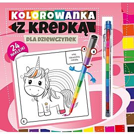 Kolorowanka z kredką. Dla dziewczynek