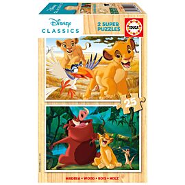 Puzzle drewniane 2x25 Król Lew 112757