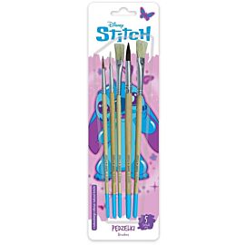Pędzelki z naturalnego włosia Stitch pink blister 5 sztuk