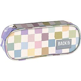 Piórnik owalny Backup Pastelowa Kratka PB8A01