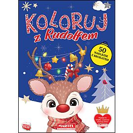 Koloruj z rudolfem z naklejkami