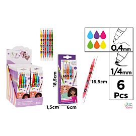 Zakreślacz BDGirls dwustronny 0.4mm-1/4mm 6 kolorów