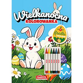 Kolorowanka wielkanocna z kredkami i naklejkami