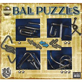 Łamigłówki metalowe Ball Puzzles zestaw niebieski 4 szt.