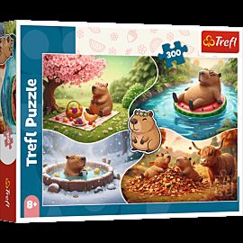 Puzzle 300 Cztery pory roku z kapibarami 23052