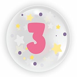 Balon 45 cm - Cyfra 3 różowy (TB 3613)
